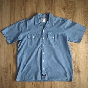 Dickies Men's Blue Button Up
